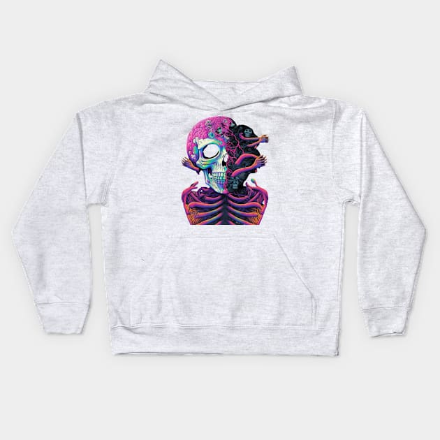 Melting skull Kids Hoodie by MindTankArt